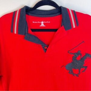 BEVERLY HILLS POLO CLUB  Red Short Sleeve Polo